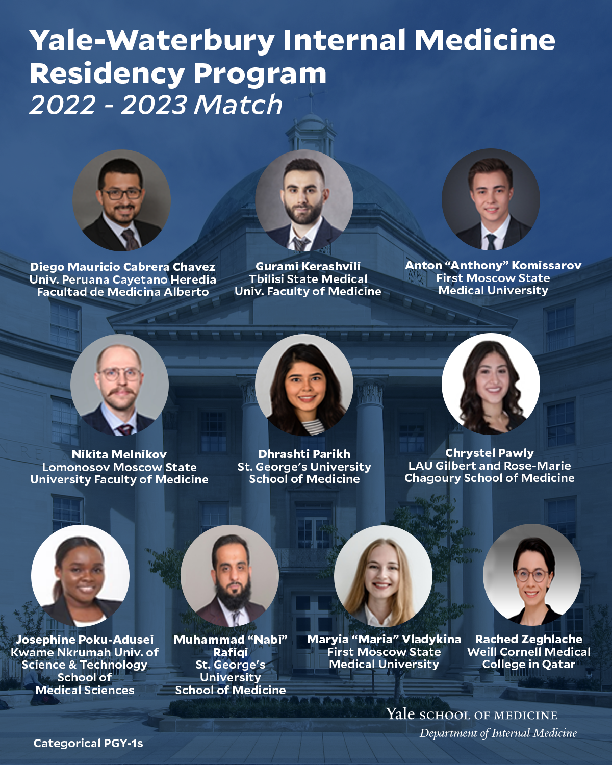to the 20222023 Match Class for the YaleWaterbury Internal Medicine Residency Program!