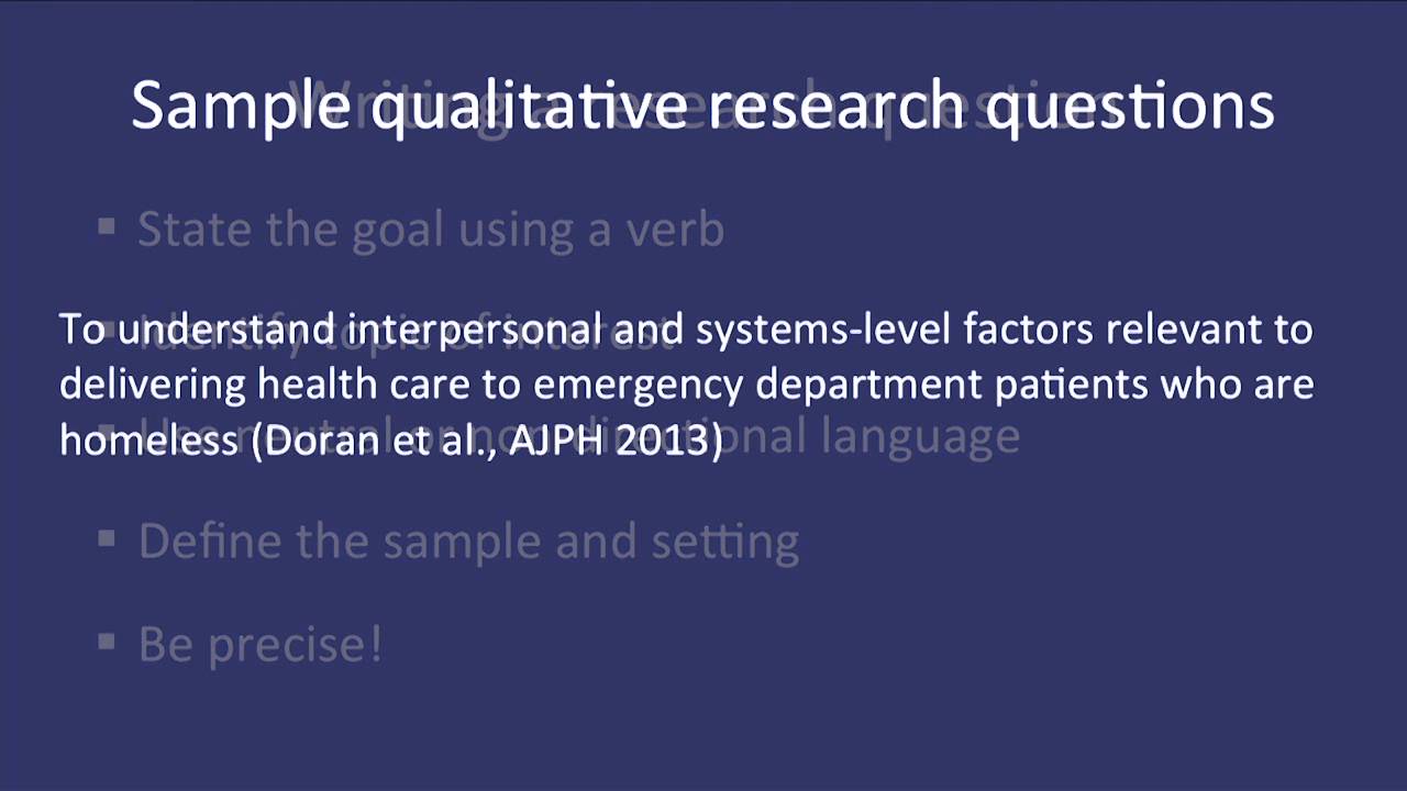 qualitative research questions healthcare